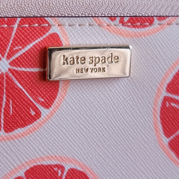 Kate Spade WLRU2923 Liberty Street Neda Pink Grapefruit Leather Wallet - Picture 12 of 14